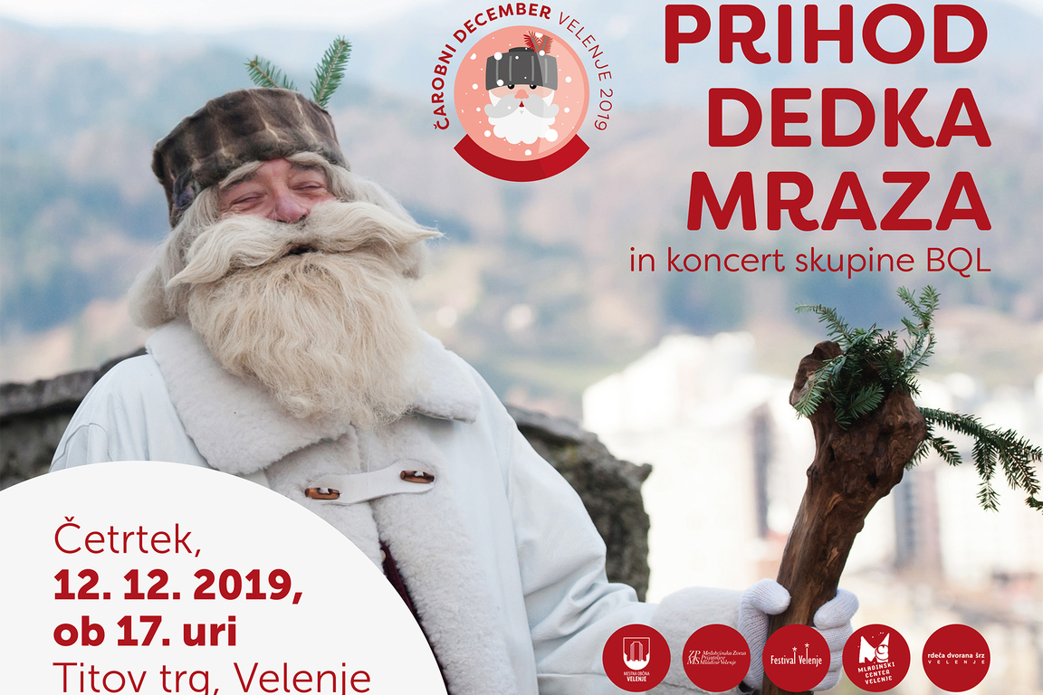 Jutri prihod DEDKA MRAZA in koncert skupine BQL