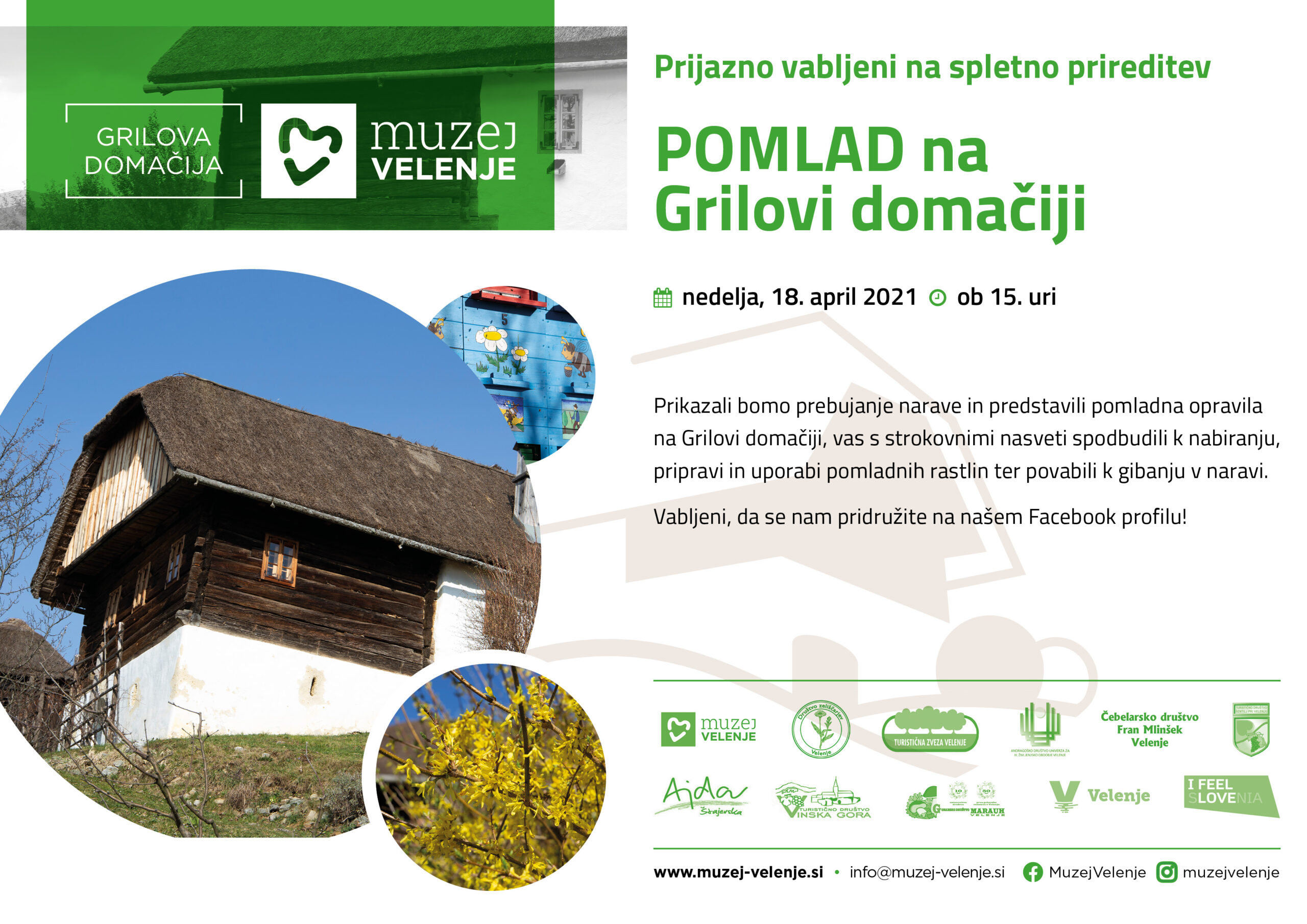 Vabilo na virtualno tradicionalno prireditev POMLAD NA GRILOVI DOMAČIJI
