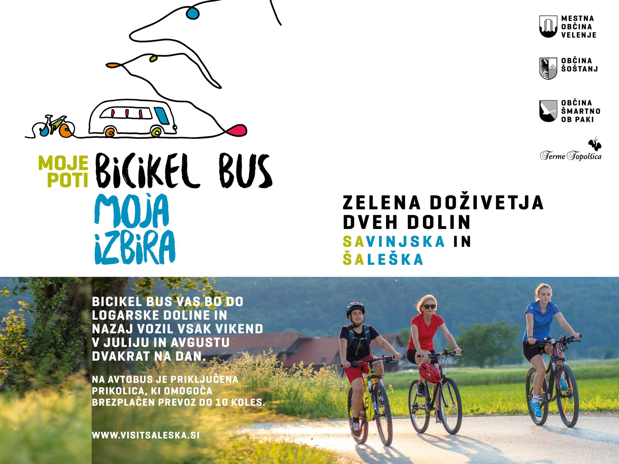 POLEG ŠTREKNA BUSA VOZI TUDI BICIKEL BUS