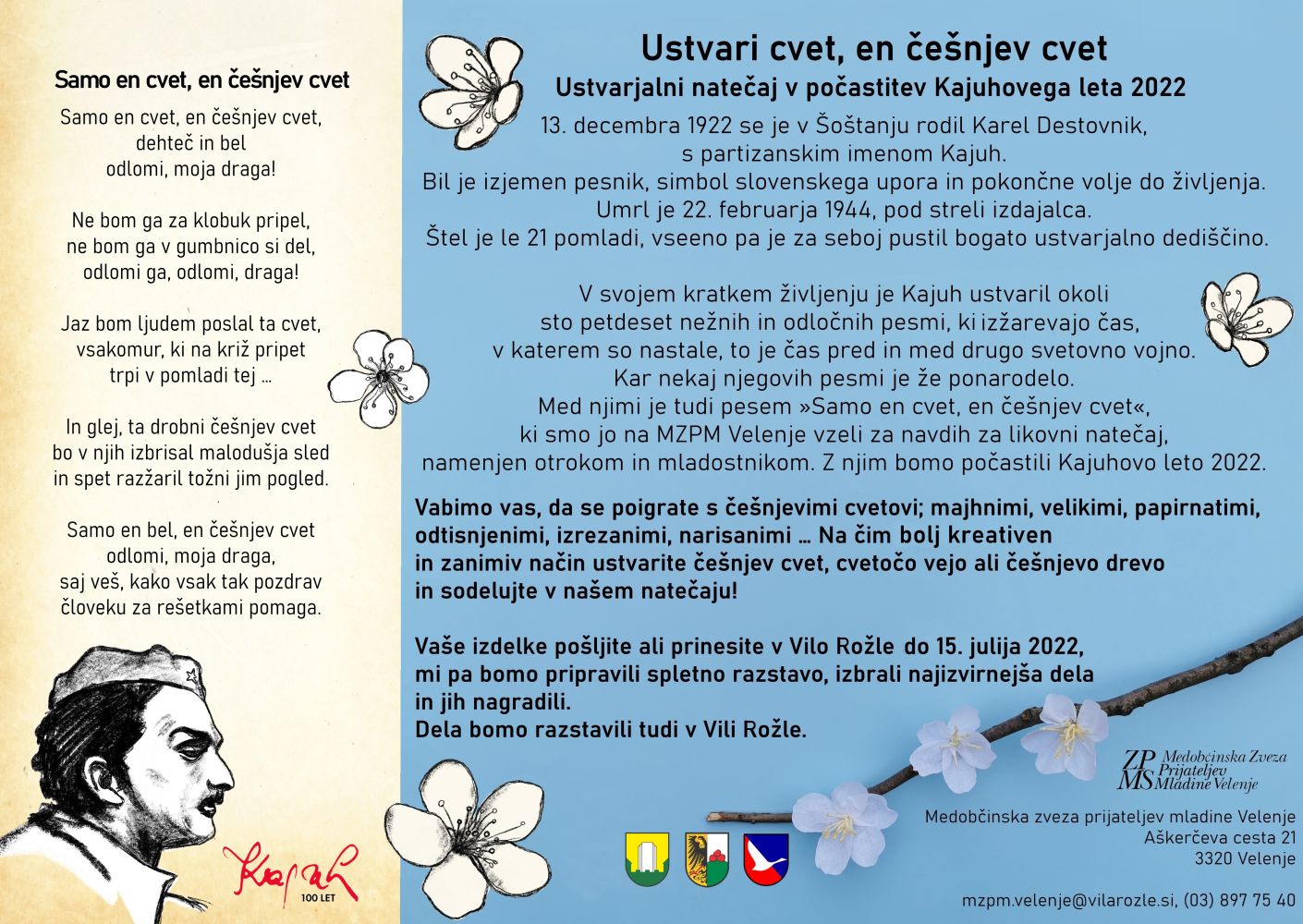 Ustvari cvet, en češnjev cvet