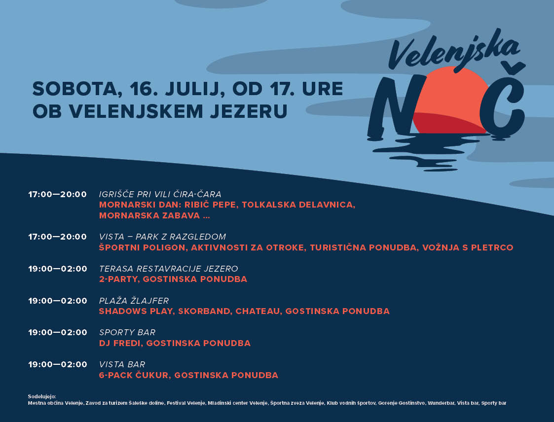 16. julija bo ob jezeru Velenjska noč