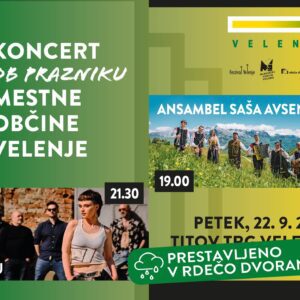 Koncert ob prazniku zaradi slabega vremena prestavljamo v Rdečo dvorano