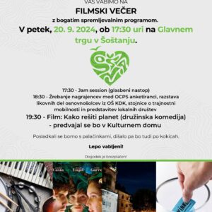 Filmski večer z bogatim spremljevalnim programom na Glavnem trgu v Šoštanju