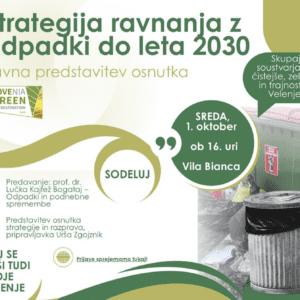 Javna predstavitev osnutka Strategije ravnanja z odpadki do leta 2030