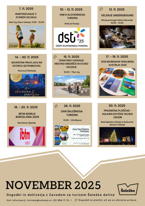 Dogodki in doživetja z Zavodom za turizem Šaleške doline - november 2025